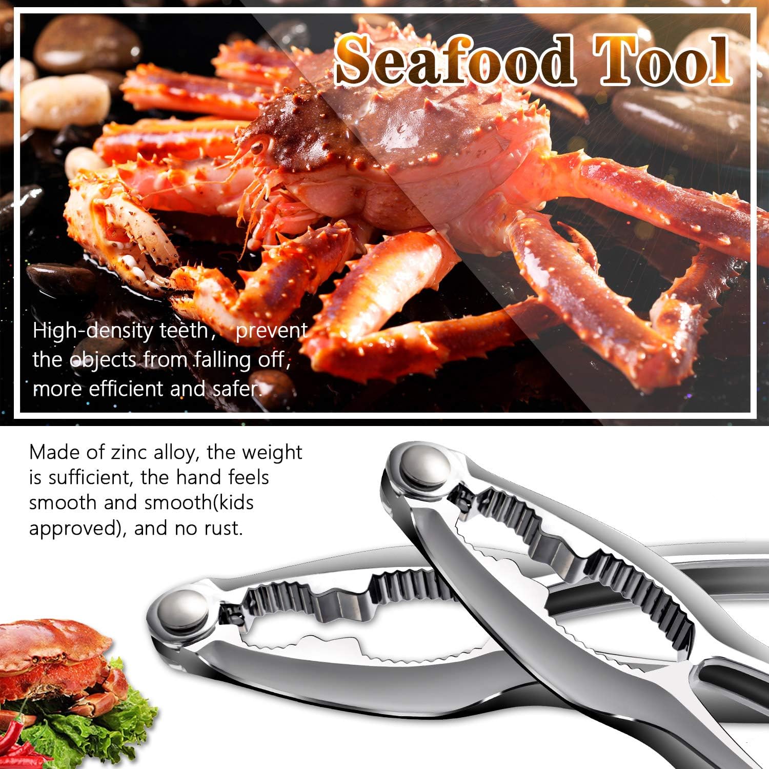 Crab Leg Crackers And Tools - Lobster Crackers And Picks Set Shellfish Crab Claw Cracker Stainless Steel Seafood Crackers & Forks - Lobster Tools For Eating