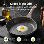 JEETEE 8 Inch Nonstick Frying Pan For Egg, Nonstick Omelette Skillet with Soft Touch Handle, All Stove Induction Compatible
