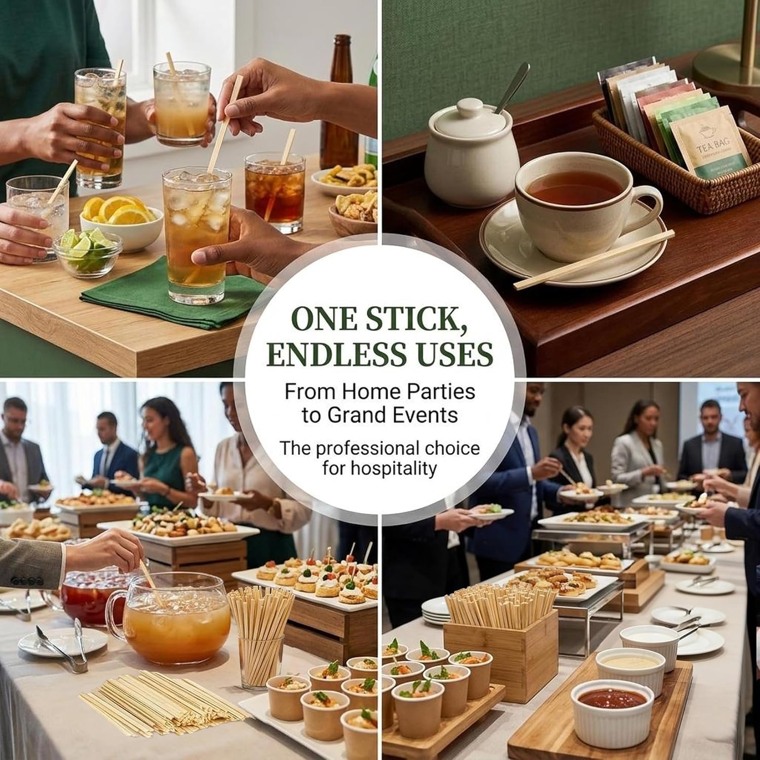 MAQIHAN 1000PCS coffee Stir Sticks - Wooden Coffee Stirrers Disposable 5.5 Inch Square Stirrer for Coffee Bar Accessories Espresso Drink Swizzle Sticks