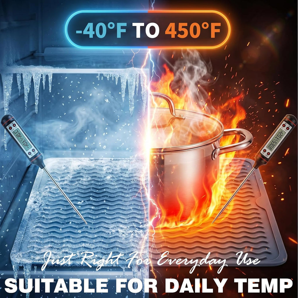 2 Pack Caketime Silicone Dish Drying Mat For Kitchen Counter Heat Resistant Under Sink Waterproof Coffee Bar Accessories Dining Rack Stone Utensil Holder Countertop Decor Must Haves 2026
