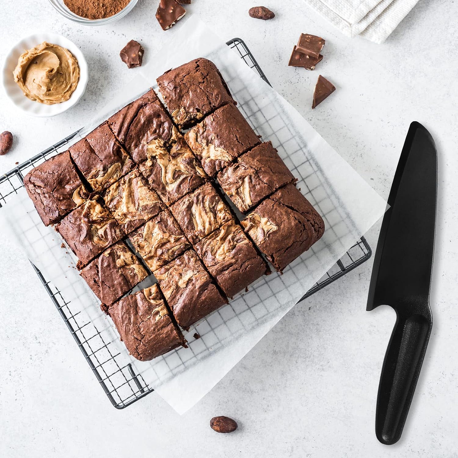 Professional Nylon Knife For Nonstick Pans, Kitchen Knife Safe For Kids, Nonstick Knife Heat-Resistant Best For Cutting Brownies, Cakes, Bread, Lasagna, Cheese, Pizza, Pie Etc.