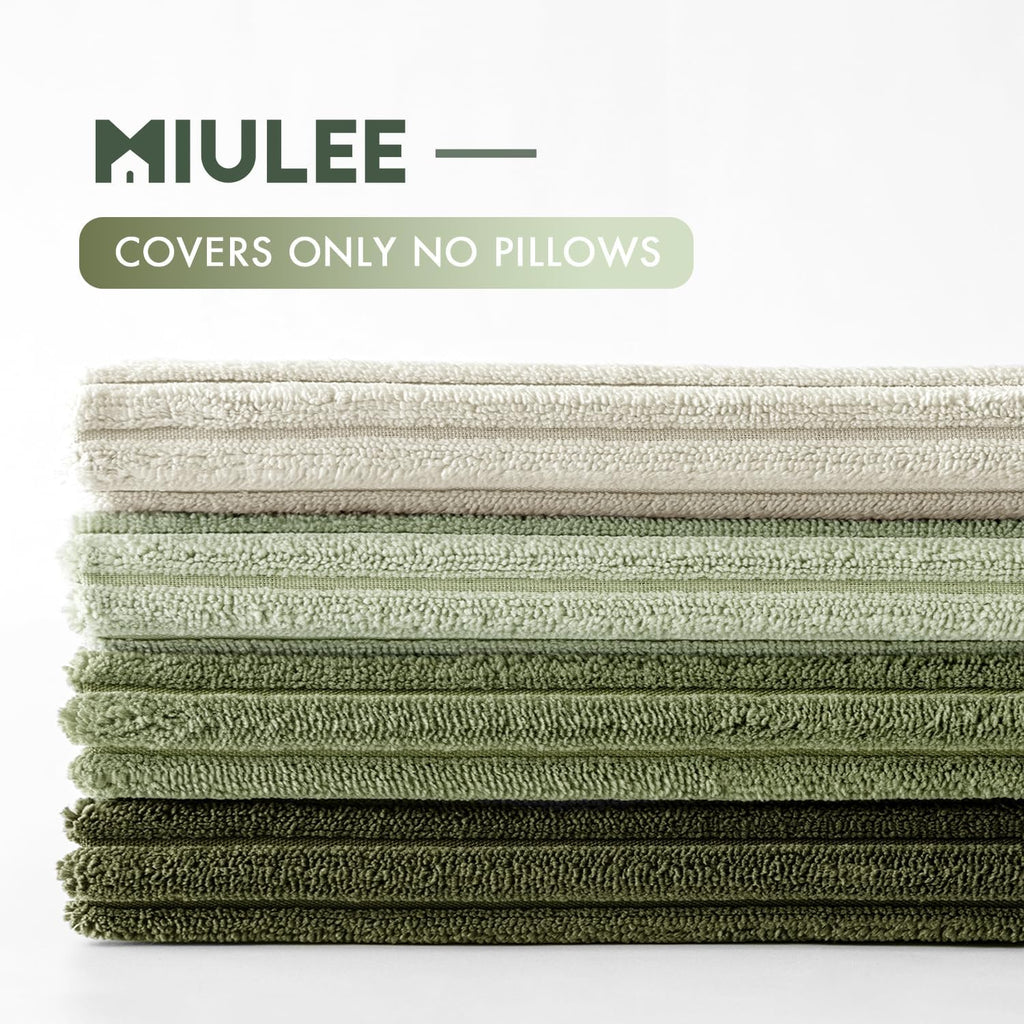 Miulee Decorative Throw Pillow Covers Set Of 4 Summer Light Green Gradient Natural Earthy Modern Classic Soft Corduroy Cushion Covers For Sofa Couch Bed Living Room Spring Home Decor 18X18 Inch