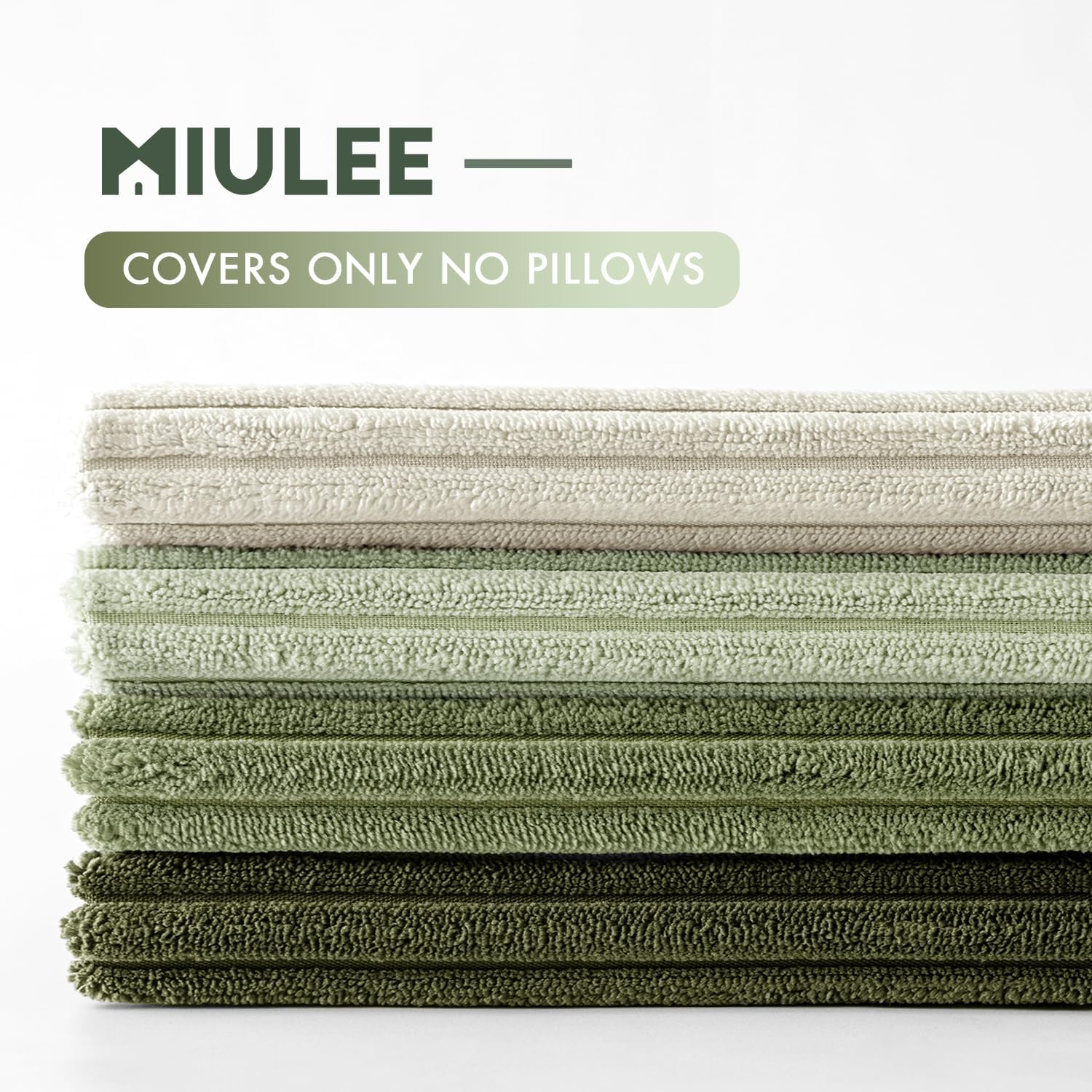 Miulee Decorative Throw Pillow Covers Set Of 4 Summer Light Green Gradient Natural Earthy Modern Classic Soft Corduroy Cushion Covers For Sofa Couch Bed Living Room Spring Home Decor 18X18 Inch