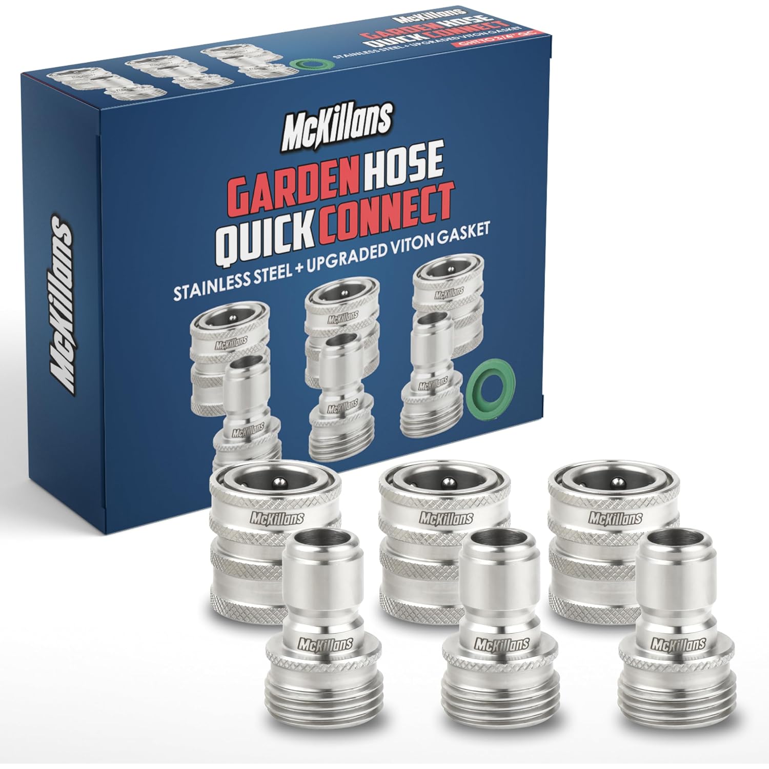 Mckillans® Water Hose Quick Connect [Universal Fit] 3 Pack - Stainless Steel Garden Hose Quick Connector - Durable Garden Hose Fittings - Easy Instant Connection