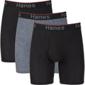 Hanes Men'S Total Support Pouch Men'S Boxer Brief Underwear, Anti-Chafing, Moisture-Wicking Odor Control, 3-Pack