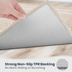 PURRUGS Bathroom Rug Non-Slip Machine Washable 20" x 30", Super Absorbent and Quick Dry Shaggy Microfiber Bath Mat, Extra Soft and Plush Bath Rug for Bathtub, Shower, and Sink, Beige