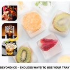 Vlm 3 Packs Large Ice Cube Molds With Stackable Lid,Silicone Ice Cube Tray For Freezer,Big Square Ice Tray For Whiskey,Cocktails,Bourbon And Soups (Neutral)