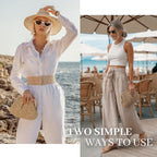 Clothirily Straw Clutch Purses for Women, Cloud Dumpling Woven Bag with Detachable Chain, Beach Crossbody Shoulder Handbag