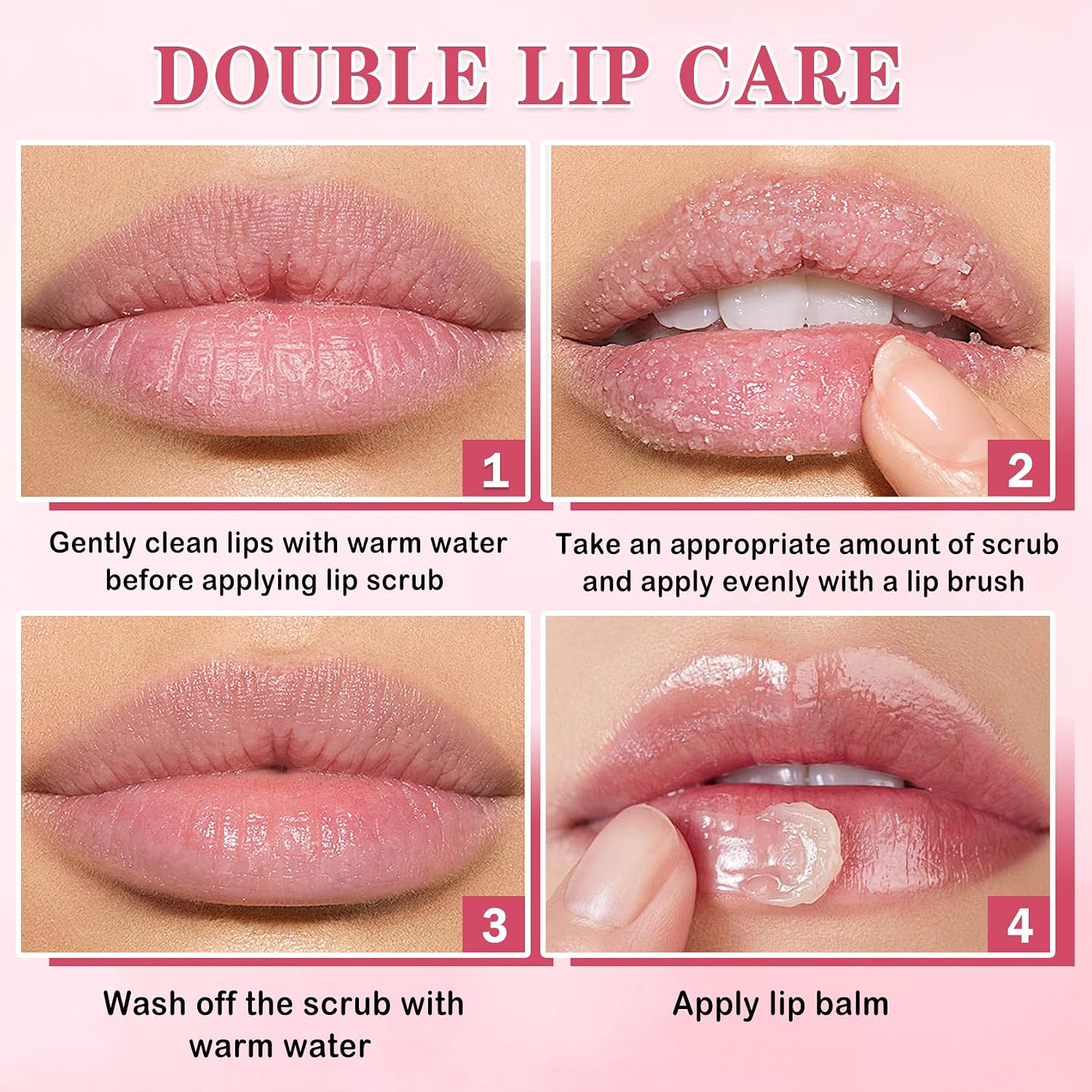 4Pcs Lip Scrub And Mask Set,Strawberry And Honey Pot Lip Balm,Reduces Lip Lines Lip Exfoliator Scrub And Moisturizer,Repair Bee Lip Balm And Lip Scrub Set,Lip Mask Overnight