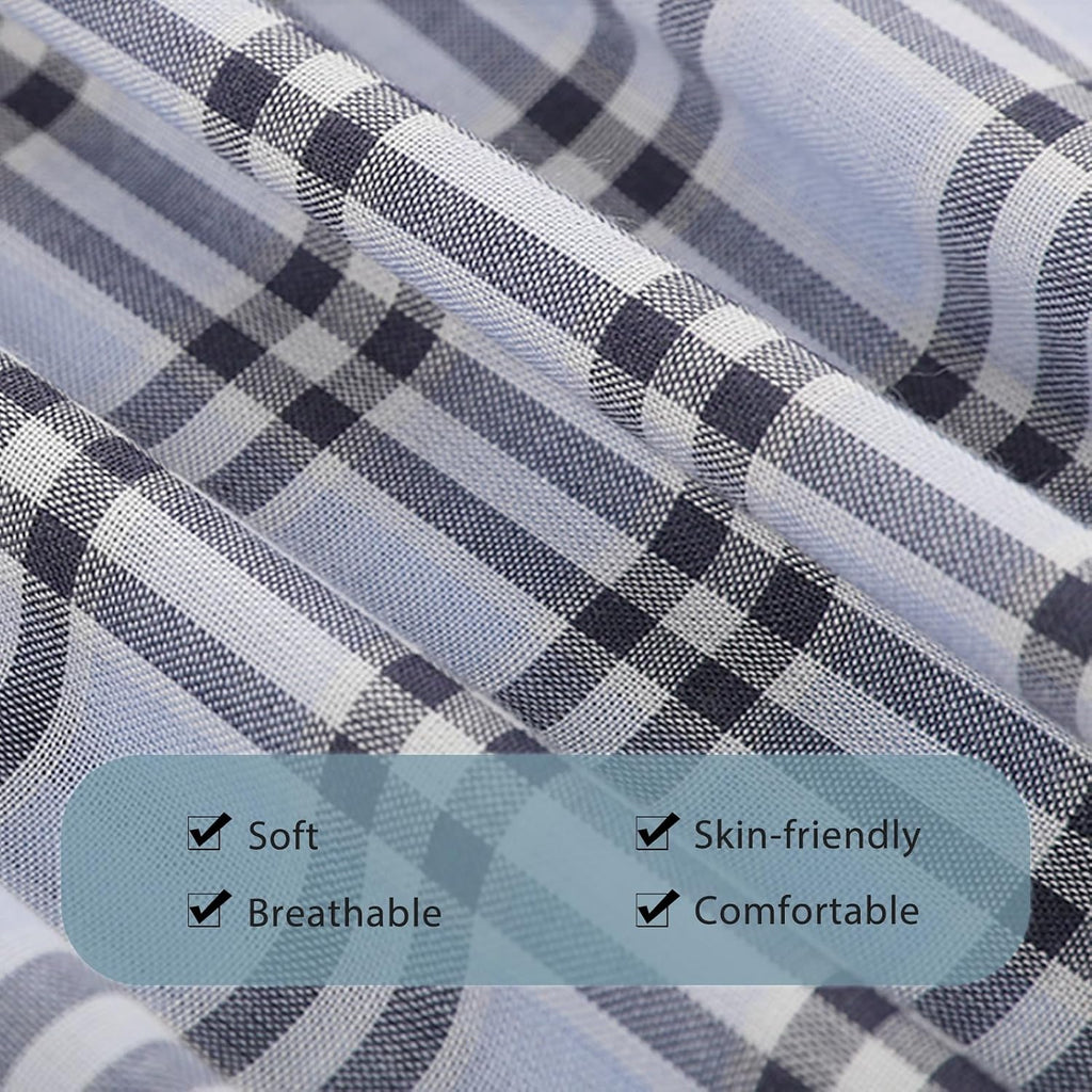 Bamboo Cool Men'S Underwear Woven Boxer Shorts,Classic Relaxed Fit,Lightweight Plaid Boxers,6 Pack