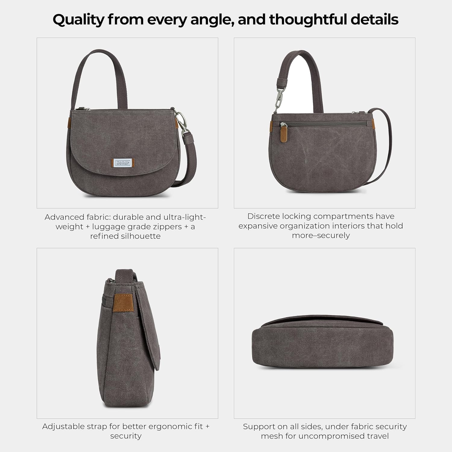 Travelon Anti-Theft Heritage Saddle Crossbody | Anti-Theft