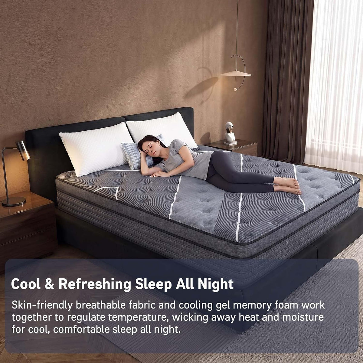 Full Mattress 12 Inch, Luxury Hotel-Level Cooling Hybrid Mattress In A Box