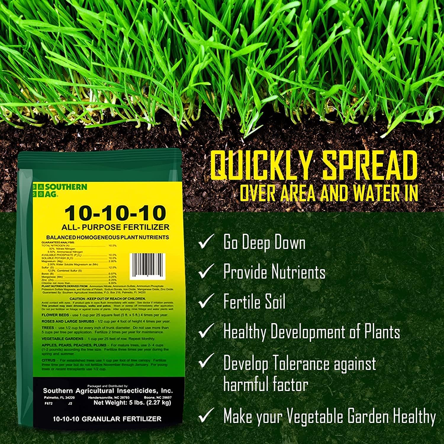 Southern Ag All Purpose Granular Fertilizer 10-10-10, 5 Lb Size: 5 Lb