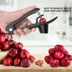 Cherry Pitter - Ucmorx Stainless Steel Cherries Pitter Tool Cherries Corer Cherry Remover For Making Cherry Jam With Lock Design(Black)