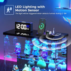 Dystler Glass Display Case With Led Lights, Small 2-Tier For Figures | Lighted Display Cabinet With Motion Sensor, Clear Tempered Glass Door, Usb-C Charging Hub For Collectibles, Rocks, Tabletop
