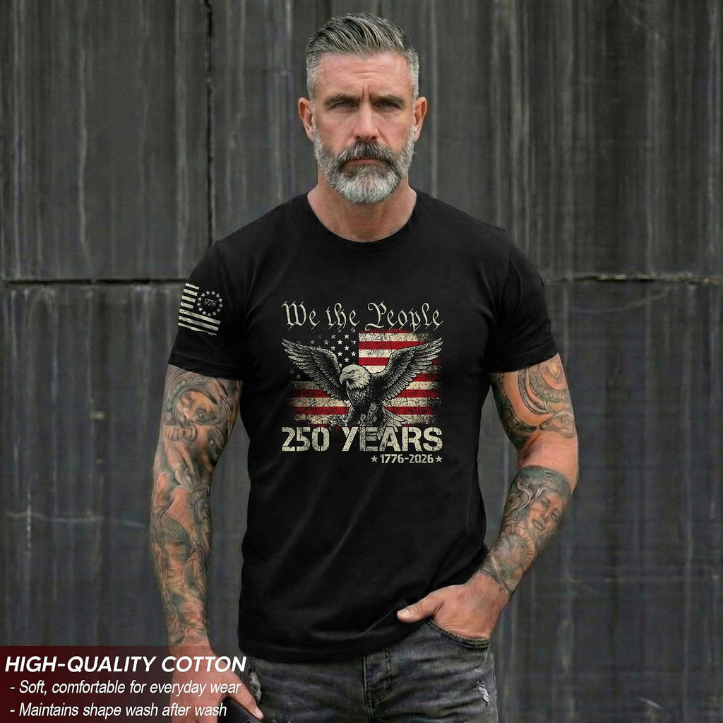 250Th Anniversary Usa T-Shirt, Patriotic Shirts For Men | This Patriotic 1776-2026 Shirt Honors The Historic Anniversary Milestone, Delivering A Classic Graphic Tee For Men.