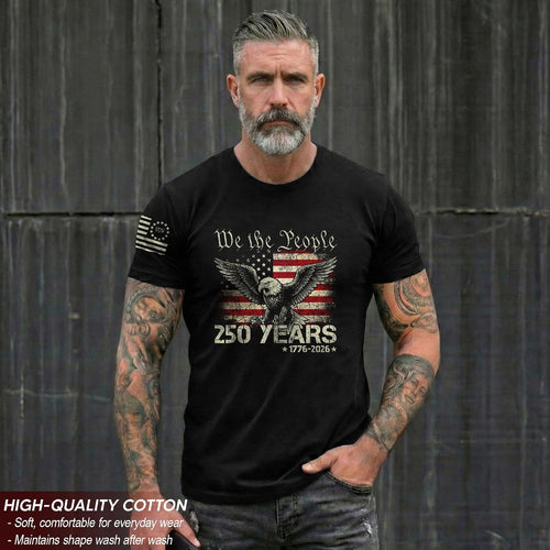 250Th Anniversary Usa T-Shirt, Patriotic Shirts For Men | This Patriotic 1776-2026 Shirt Honors The Historic Anniversary Milestone, Delivering A Classic Graphic Tee For Men.