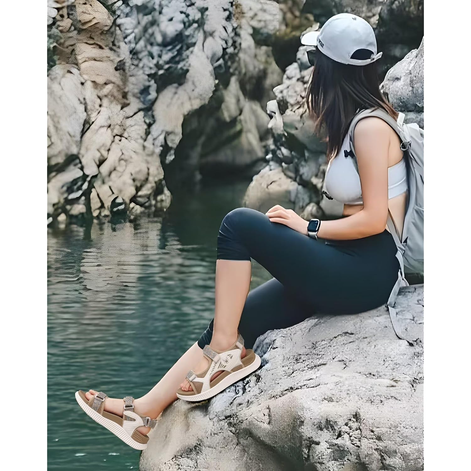 Kuailu Womens Orthopedic Walking Sandals With Comfortable Arch Support Plantar Fasciitis Relief Summer Outdoor Hiking Sport Recovery Adjustable Strap Athletic Chunky Cushion Shoes