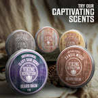 Viking Revolution Sandalwood Beard Balm - Beard Butter with Argan Oil, Beard Softener for Men with Jojoba Oil - Beard Moisturizer for Men with Beeswax - Beard Wax for Men (2oz, 1 Pack)