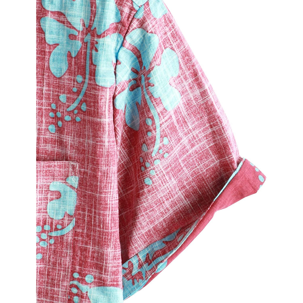 Vatpave Mens Front Pocket Hawaiian Shirts Casual Floral Shirts Short Sleeve Button Down Beach Tropical Shirts