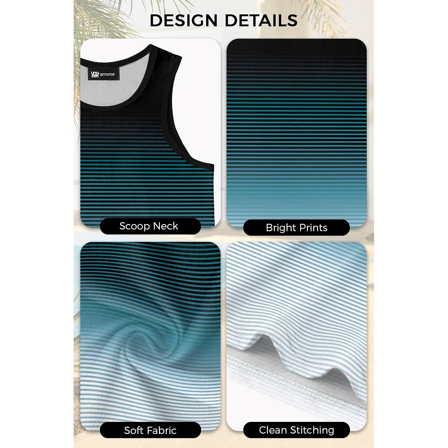 Vogstart Mens Hawaiian Beach Tank Tops Summer Vacation Muscle Top Graphic Sleeveless Shirts (S-3Xl)