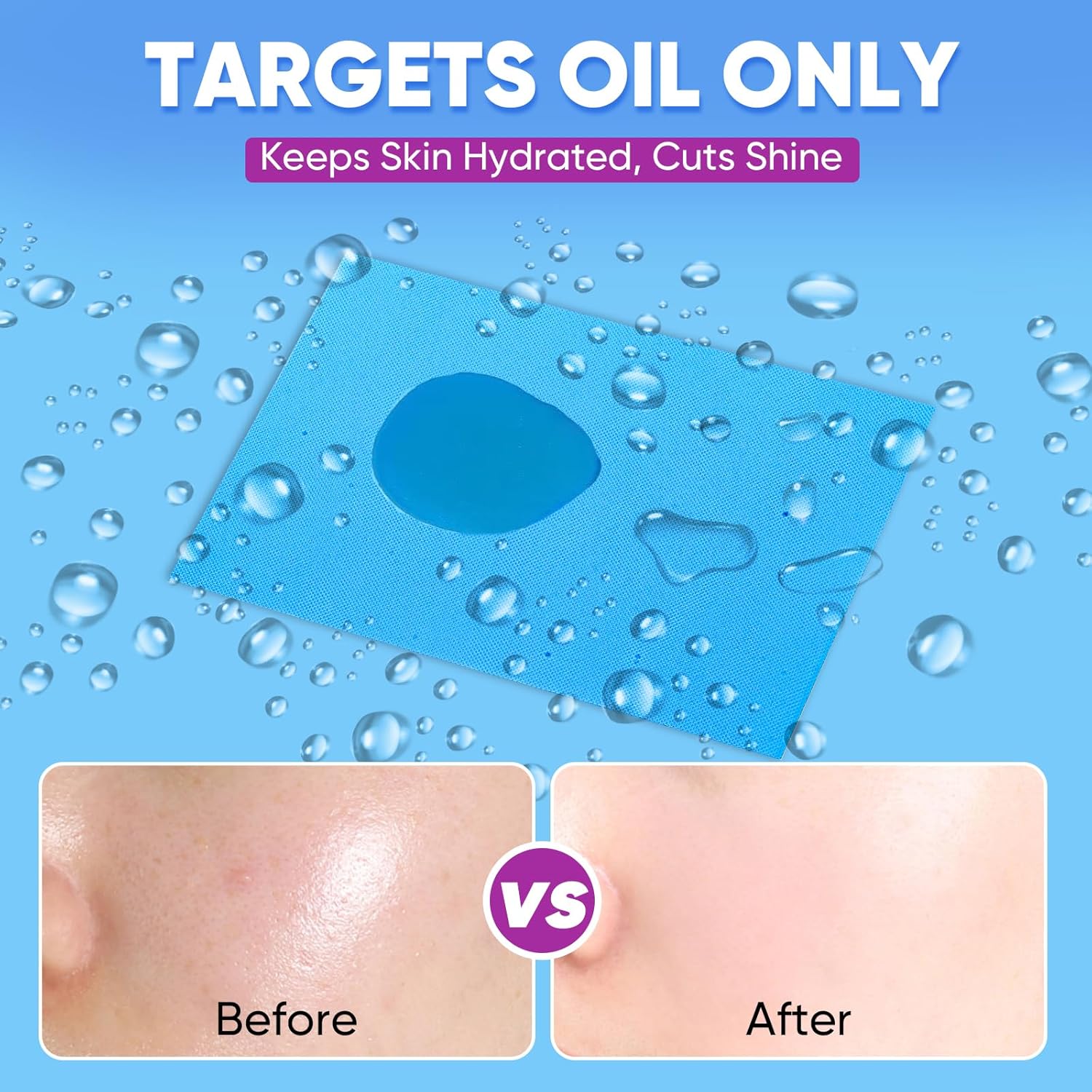 KINESHINE 100P High-Performance Oil Absorbing Sheets for Face - Makeup Friendly Blotting Papers for Oily Skin - Oil Blotting Sheets for Face, Portable Oil Wipes