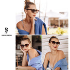SOJOS Trendy Polarized Sunglasses for Women,Retro Cat Eye Womens Sun Glasses SJ2221 Tortoise/Brown