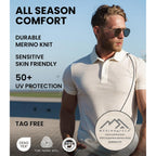 Merino Wool Polo Shirt Men - Anti-Odor 100% Merino Wool Shirts For Men Short Sleeve And Long Sleeve Breathable Polo