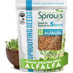 Nature Jim'S Sprouts - Organic Alfalfa Sprouting Seeds – Non-Gmo - 16 Oz | Premium Microgreen Seeds - Fast-Growing Plants - Ideal Sprouting Seeds For Fresh & Nutritious Indoor/Outdoor Home Gardening
