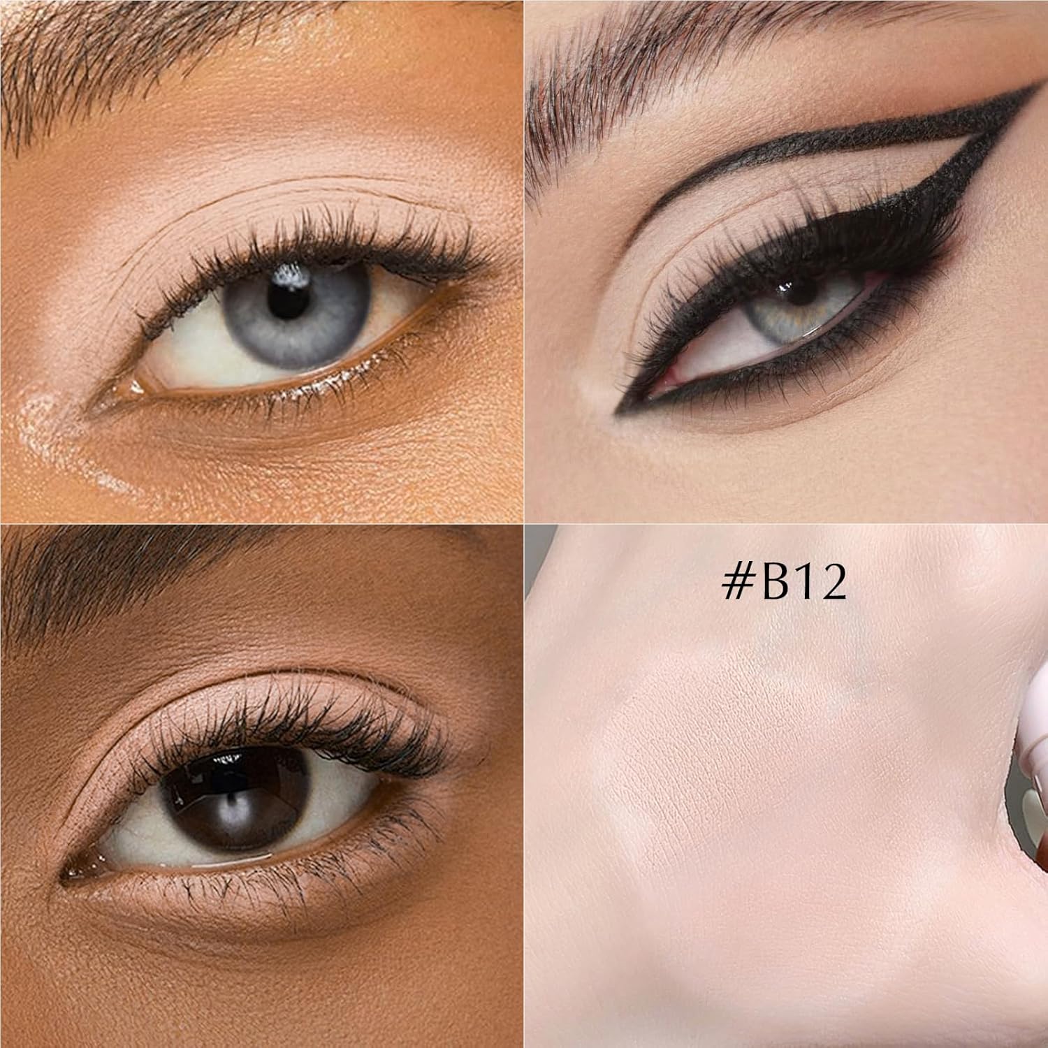 Eyeshadow Stick, Nude Beige Matte Cream Eyeshadow Long-Lasting Crease-Proof Neutral Eye Brightener Shadow Eyeliner Pencil High Pigmented Highlighter Makeup Crayon with Blending Brush