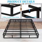 Queen Box Spring, 8 Inch Box Spring For Queen Bed, 3000 Lbs Heavy Duty Metal Frame Mattress Foundation With Fabric Cover, Easy Assembly-Noise Free