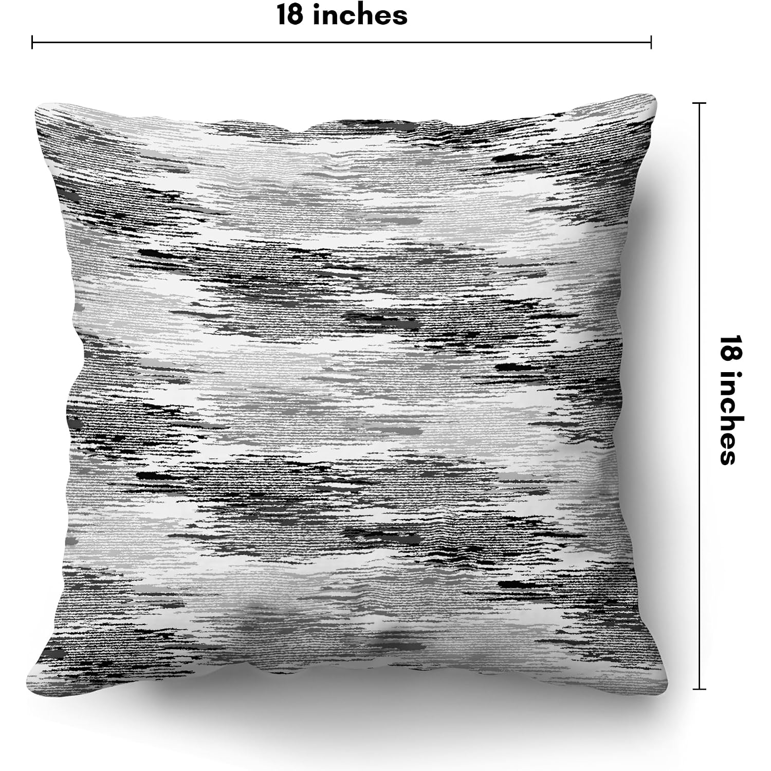 Americanflat 18X18 Throw Pillow With Sewn-In Insert - All-In-One Decorative Pillows - No Cover Needed - Soft And Durable Cushion For Bed Or Sofa - Polyester - Black, Grey And White