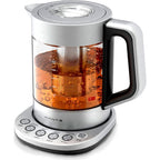 Viante Alba Electric Tea Kettle With Infuser, No Plastic, 1.5L | Borosilicate Glass & 304 Stainless Steel Construction. 4 Temp Presets, Keep-Warm, Cordless, Auto Shut-Off