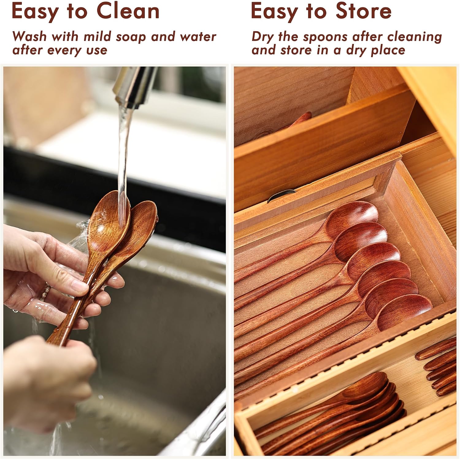 6Pcs 6In Wooden Spoons, Soup Spoons Set, Small Wooden Utensils | For Coffee, Tea, Jam, Sugar, Ice Cream And Bath Salts (6Pcs 6In)