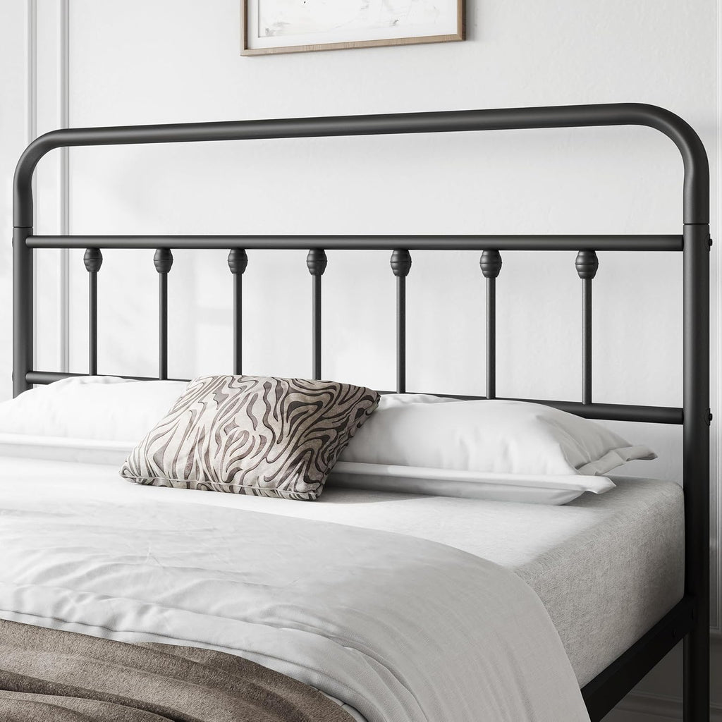 Yaheetech Queen Bed Frame With Headboard, Victorian Vintage Black Iron