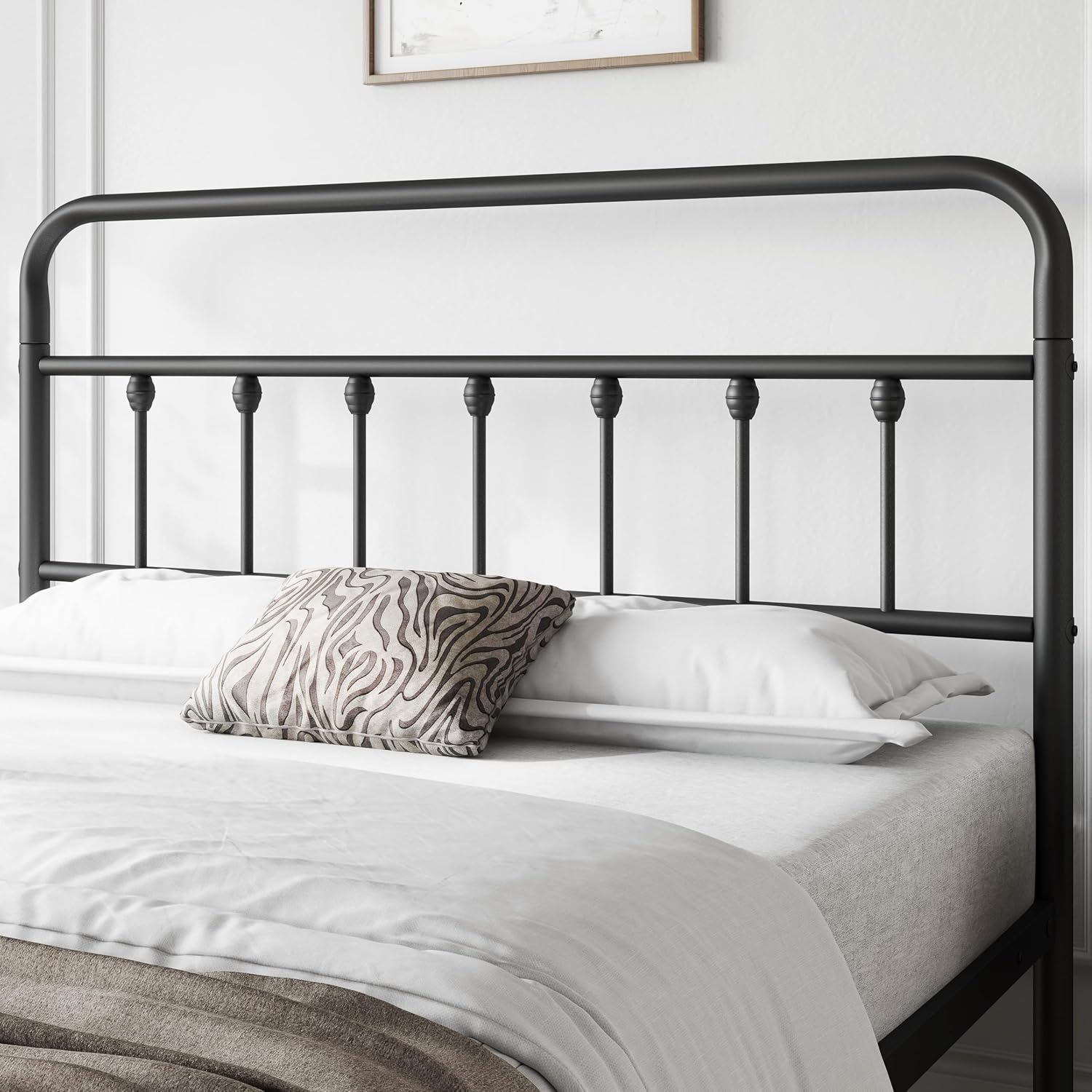 Yaheetech Queen Bed Frame With Headboard, Victorian Vintage Black Iron