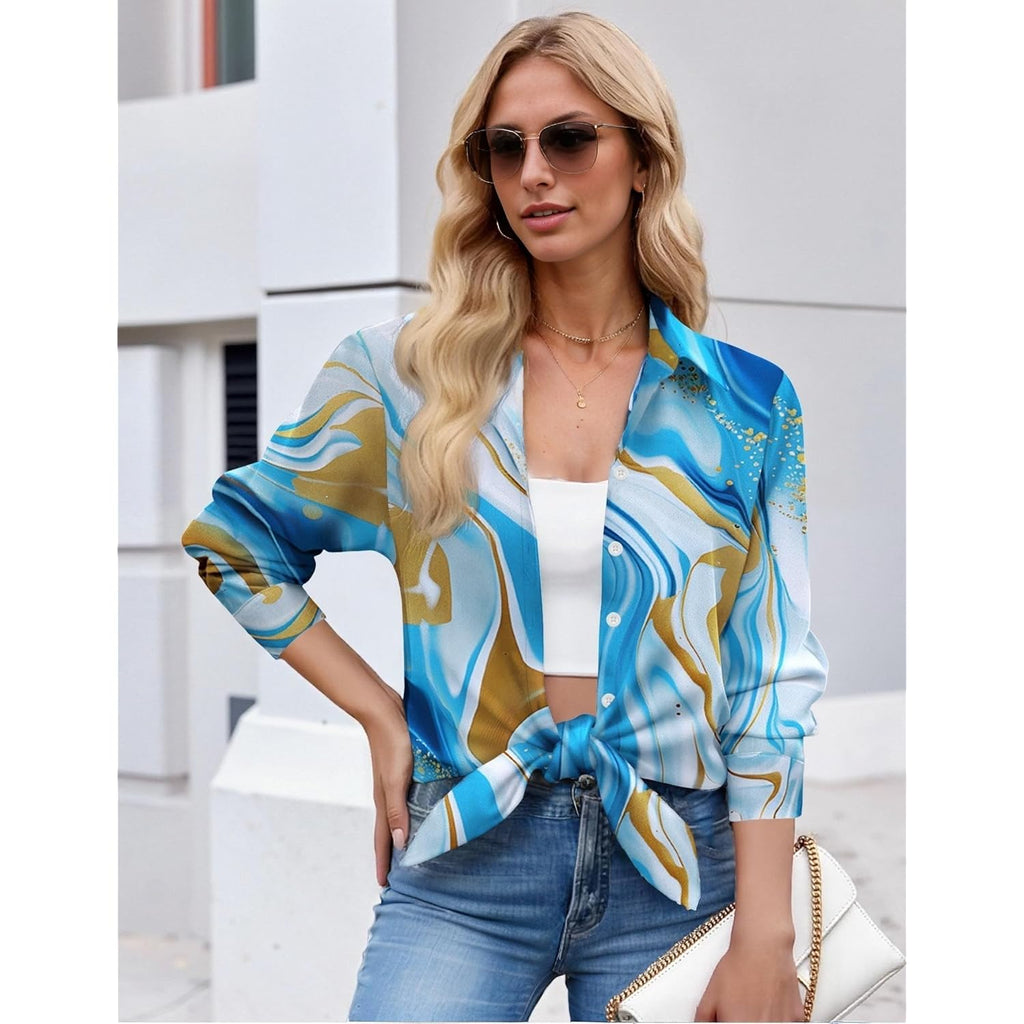Button Down Shirt for Women Long Sleeve Blouses Floral Printed Tops Business Casual Work Outfits S-XXL