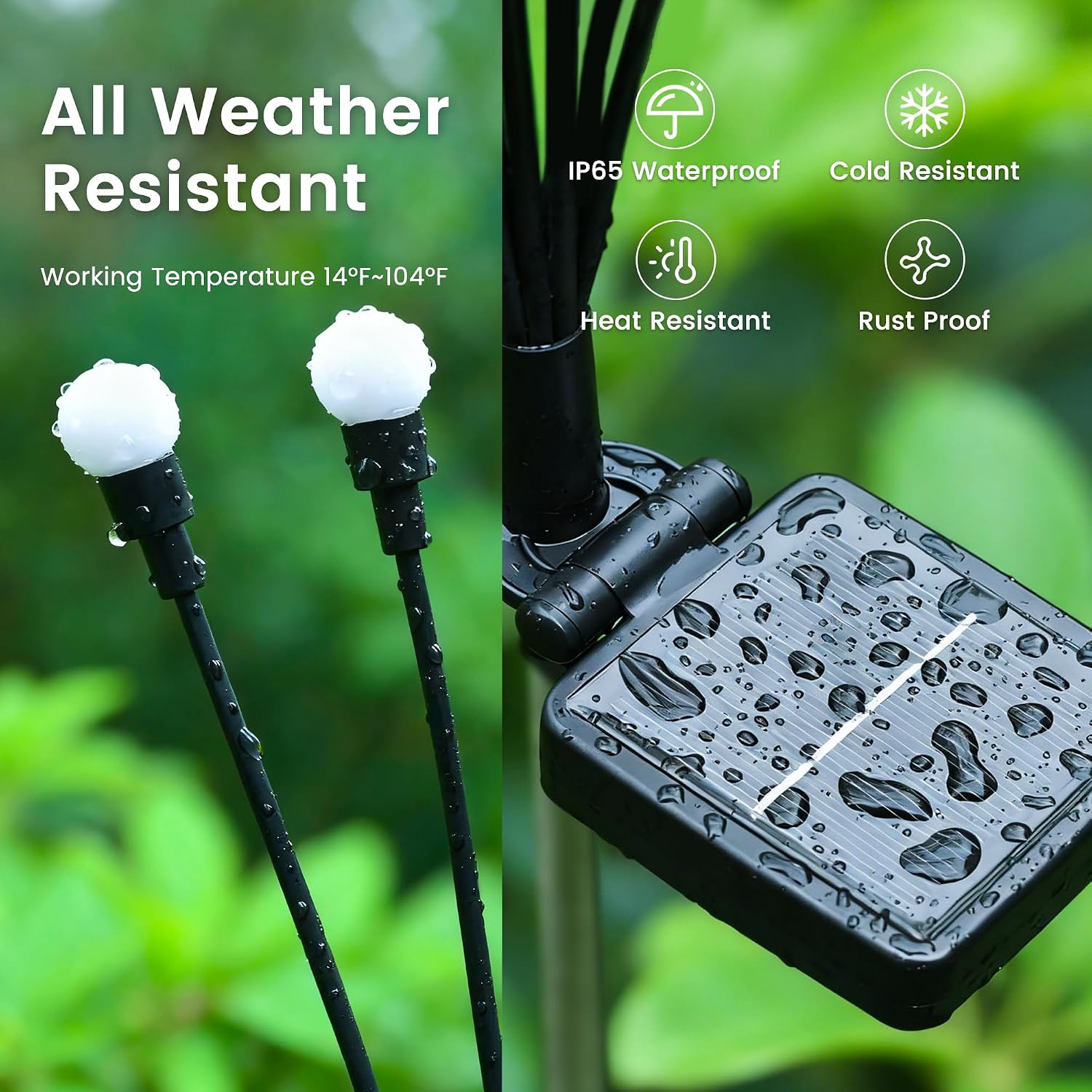 Solar Garden Lights, 2Pack 20Led Swaying Solar Lights Outdoor | Warm White Firefly Outdoor Decorative Lights, Garden Decor, Yard, Patio, Pathway Decoration Gardening Gifts For Women