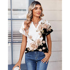 Zeagoo Womens Tops Short Sleeve Summer V Neck Shirts Work Blouses Business Outfits Fashion Clothing