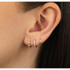 Gold Hoop Earrings for Women Trendy, Dainty Gold Stud Earrings 14K Gold Plated CZ Huggie Hoop Earrings Set Small Dangle Earrings Cute Cartilage Earring Sets for Multiple Piercing Jewelry Gifts