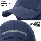 GADIEMKENSD Women's Winter Reflective Fleece Ponytail Hat with Drop Down Ear Warmer Navy