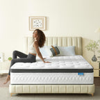 Queen Mattress, 12 Inch Cooling Hybrid Queen Size Mattress in a Box, Medium Firm with Gel Memory Foam & Pocket Coils, Motion Isolation, Pressure Relief, CertiPUR-US
