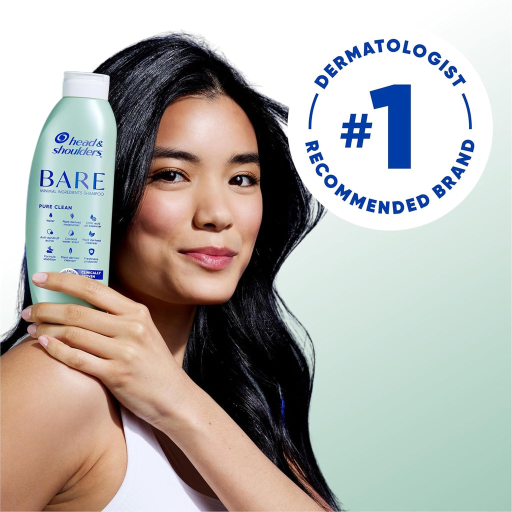 Head & Shoulders Anti-Dandruff Shampoo, Bare Soothing Hydration Twin Pack, 1% Pyrithione Zinc, Dry Scalp Relief, Free Of Sulfates, Silicones, Dyes, 13.5 Fl Oz Each