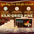Mini Firewood 4" Kiln Dried Fire Pit Wood For Solo Stove Accessories, Camp Stoves, Tabletop Pits, Bbq Grills & Pizza Ovens 2 Lb Box With Fire Starters & Handling Gloves