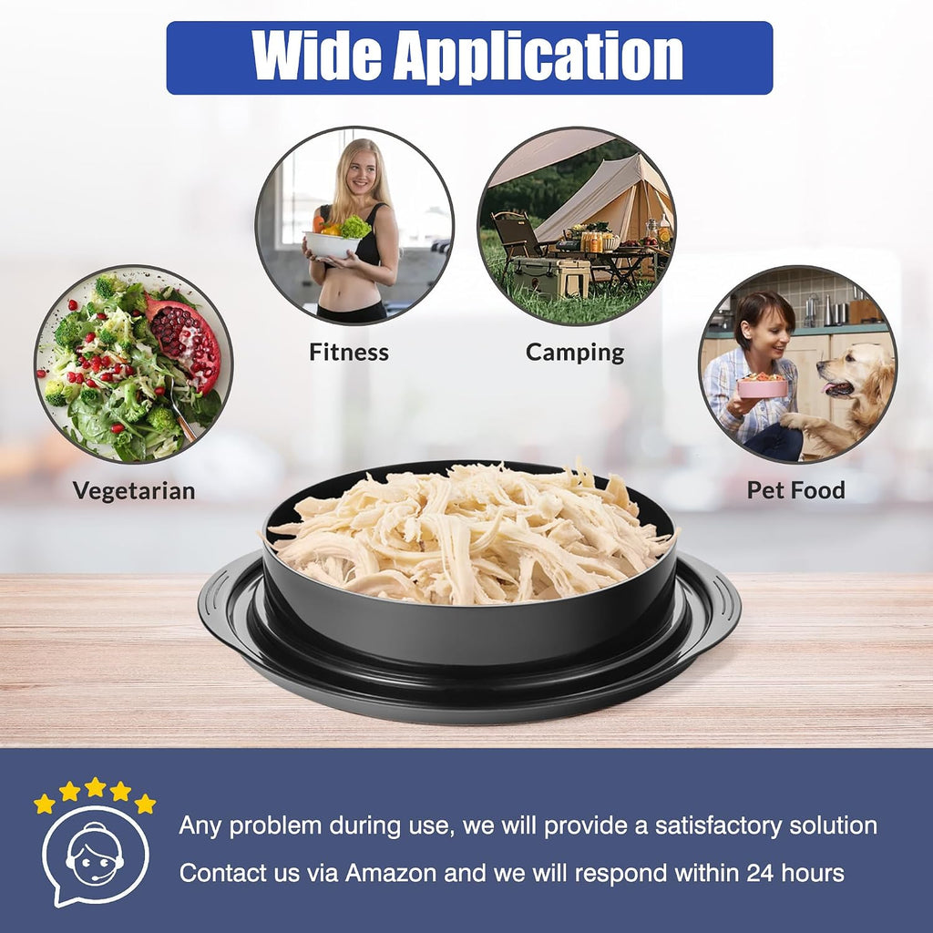 Chicken Shredder Tool Twist: 2026 Pro Food-Grade Visible Meat Shredder With Strong Anti-Slip Base, Ergonomic Handle, Chicken Breast Shredder, Suitable For Pork Beef Chicken - Black