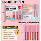 Azen 30 Pack Lip Gloss Bulk Set, Shimmery Lip Gloss For Women And Girls With Rich Varied Colors, Mothers Day Gifts For Women