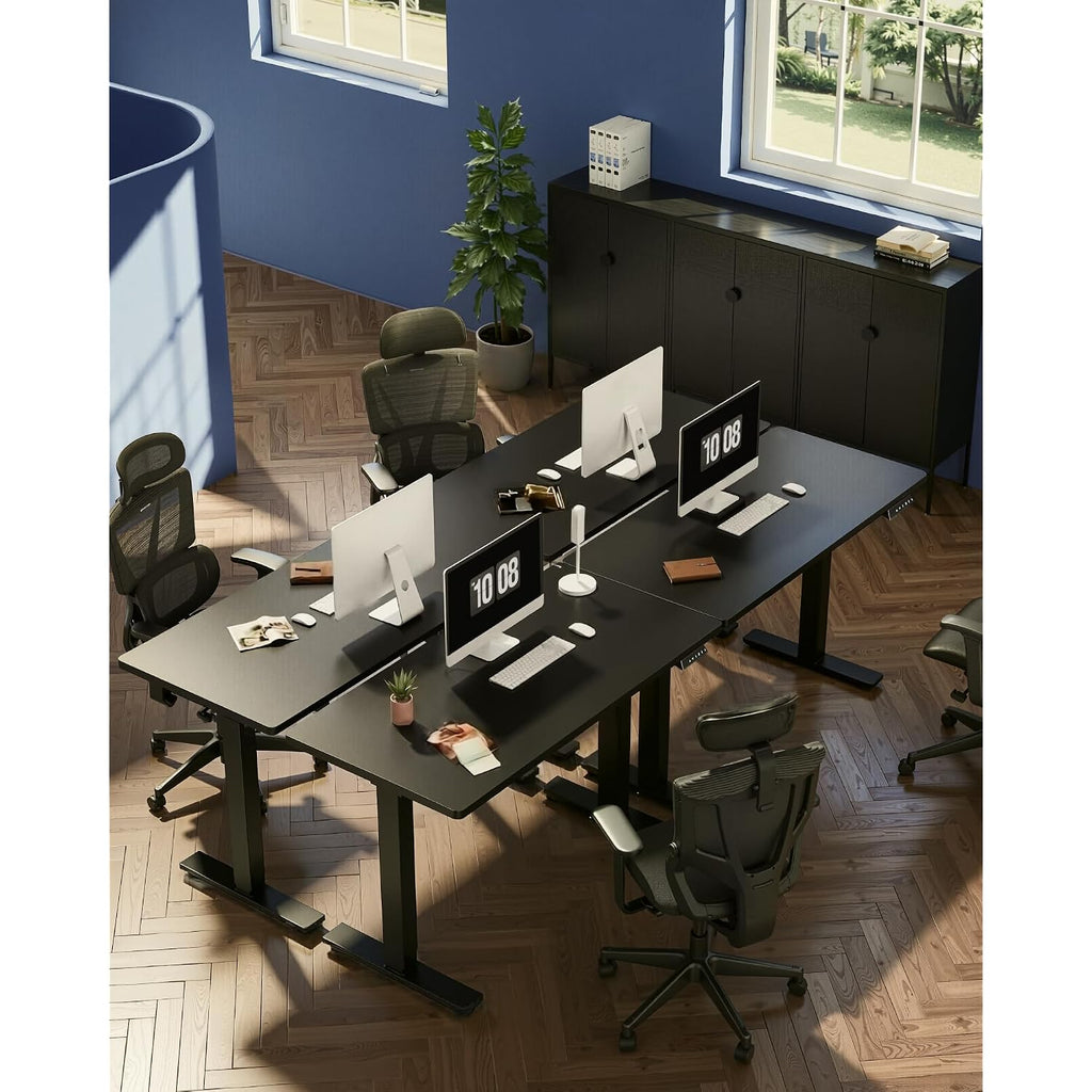 Flexispot En1 One-Piece Standing Desk, Electric Adjustable With 4 Memory Presets, 176 Lbs Capacity, Stable & Quiet, Seamless Desktop For Home Office & Dual Monitors, 48"X24" Black
