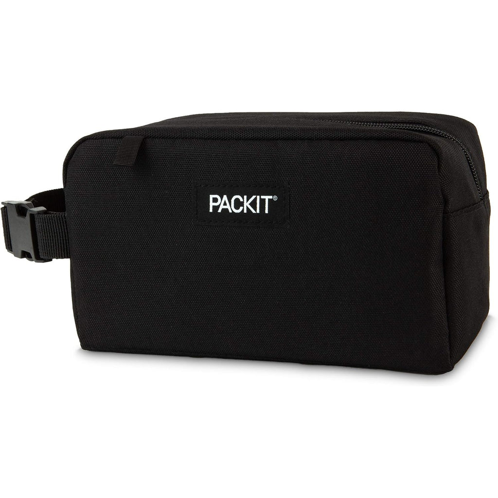 Packit Freezable Small Insulated Snack Box, Black, With Ecofreeze Technology (Built-In Ice Pack), Mini Cooler Or Small Lunch Bag, For Fresh Snacks On The Go, For Work, Gym, Or Travel