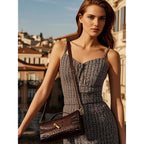 Trendy Women Crocodile Evening Clutch Purse Crossbody Shoulder Handbag Cute Vegan Leather Satchels