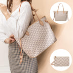 Lacel Urwebin Handbags for Women Designer Fashion Purses Top Handle Satchel Shoulder Bags 2pcs with Small Wallet (White)